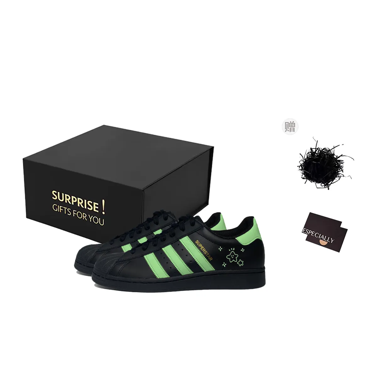 Adidas Originals SUPERSTAR Green Shadow Star Slip Resistant Abrasion Resistant Low top Skateboard Shoes Unisex