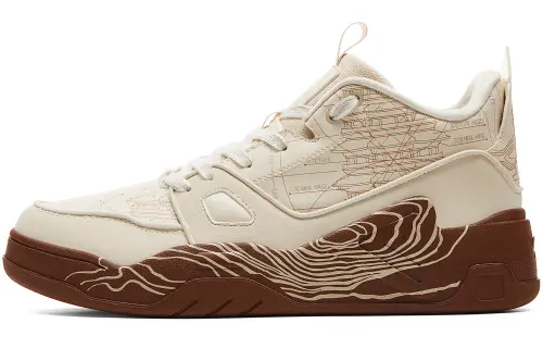 PEAK Chinese Original Collection Coverage Thermal Cushioning Low top Skateboard Shoes Men's Ecru