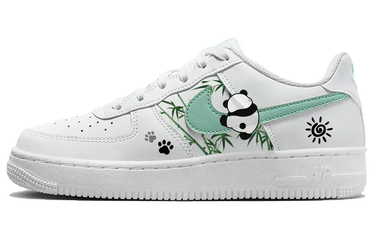 Nike Air Force 1 Low Panda Paw, Bamboo Grove Panda Slip Resistant Abrasion Resistant Low top Skateboard Shoes GS