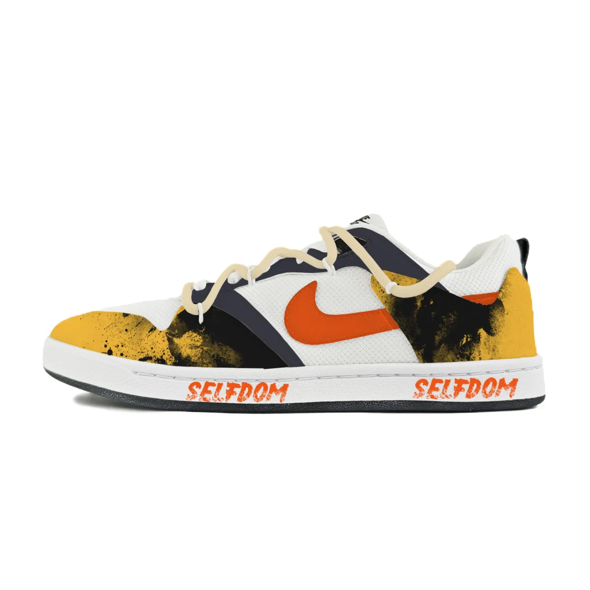 Nike SB Alleyoop Abrasion Resistant Low top Skateboard Shoes Men's White Black Yellow
