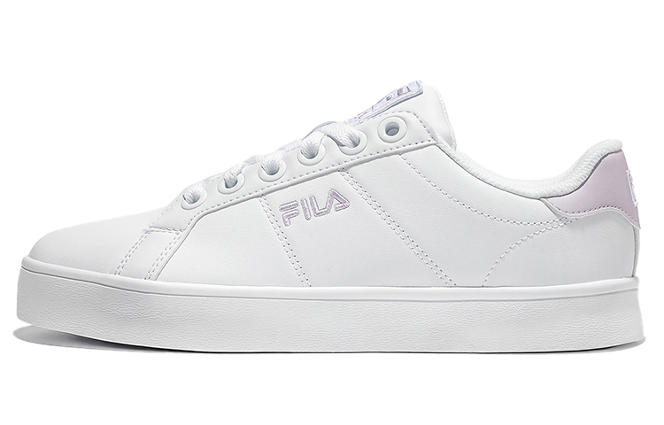 FILA Court Deluxe Low top Skateboard Shoes Unisex White Purple Korean Style