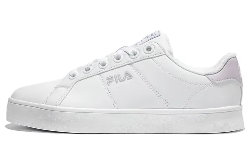 FILA Court Deluxe Low top Skateboard Shoes Unisex White Purple Korean Style