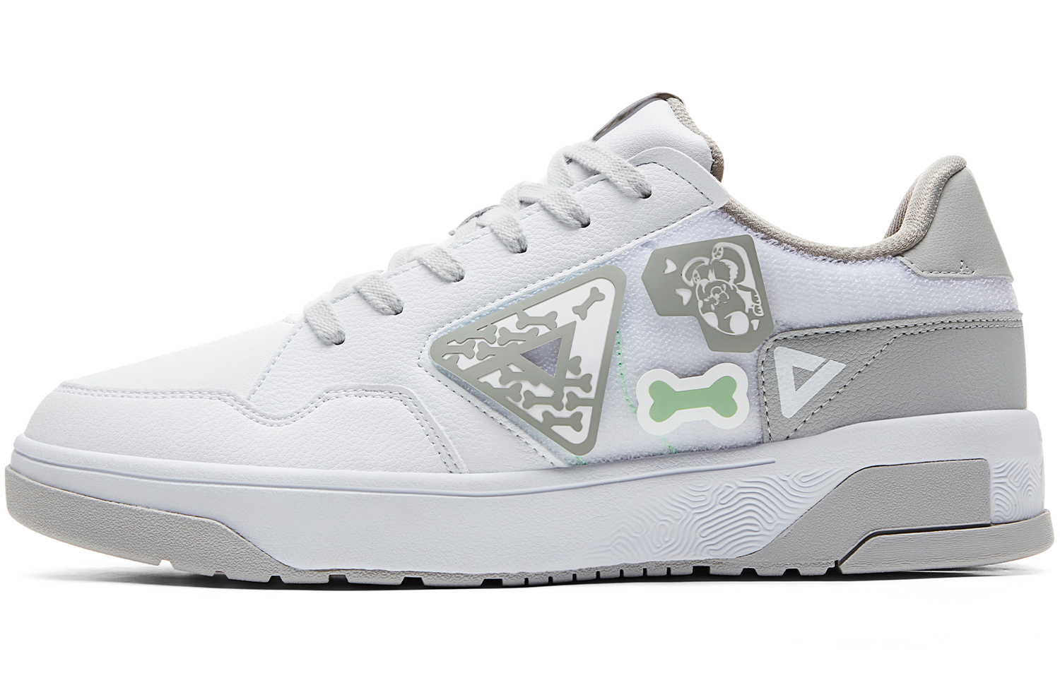 PEAK Chinese Original Collection Level, Cat And Dog Journal Low top Skateboard Shoes Men's Gray White