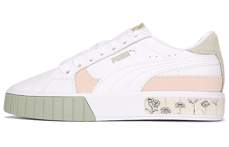 Женские кеды PUMA Cali Star (бело-зелено-розовые)