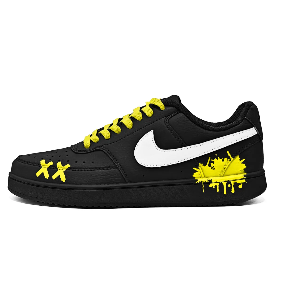 Nike Court Vision Skateboard Shoes Unisex Low Top Black
