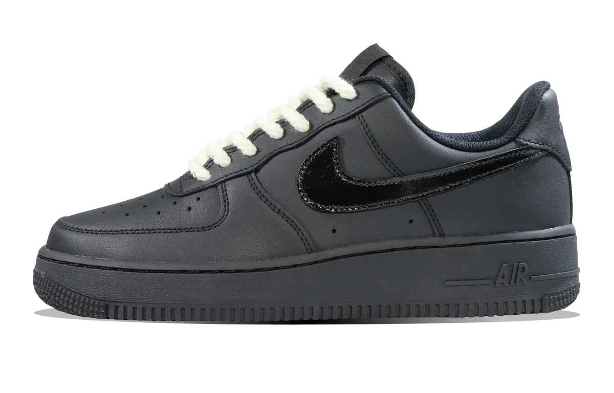 Nike Air Force 1 Dark Power, Air Force 1 Cushioning, Wear Resistant Low top Skateboard Shoes Unisex Black