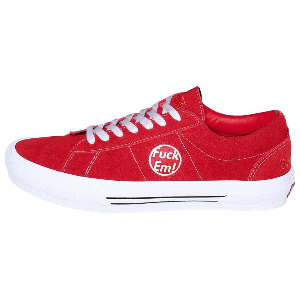 Supreme x Vans SID Abrasion Resistant Abrasion Resistant Low top Skateboard Shoes Unisex Red White