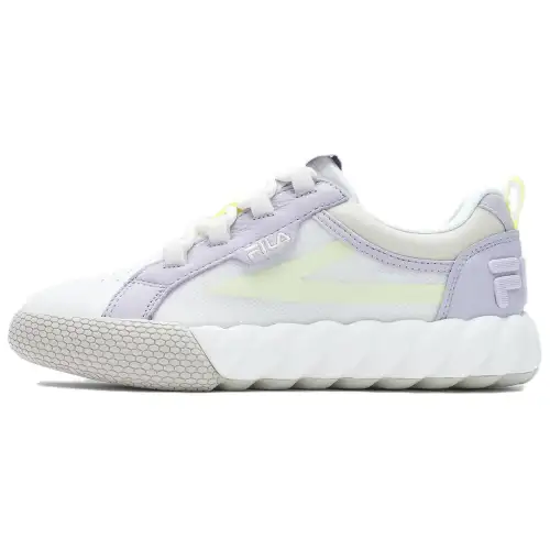 FILA Campo Cushioning, Wear Resistant Low top Skateboard Shoes Women's White Purple