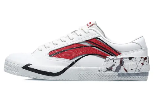 Li Ning Wave Skateboard Shoes Women's Low Top White/Red