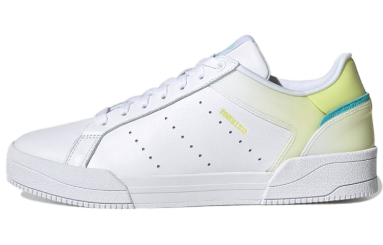 Adidas Originals Court Tourino Abrasion Resistant Slip Resistant Low top Skateboard Shoes Unisex White Yellow