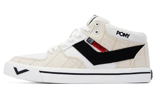 Pony Abrasion Resistant Breathable Low top Skateboard Shoes Unisex Ecru