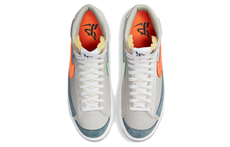 Мужские кеды Nike Blazer 77 (серый / оранжевый / синий) — фото 4