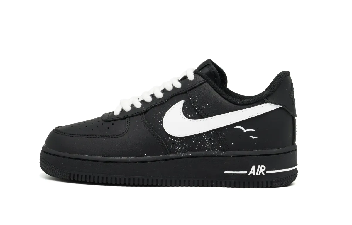 Nike Air Force 1 Cushioning, Wear Resistant Low top Skateboard Shoes Unisex Black