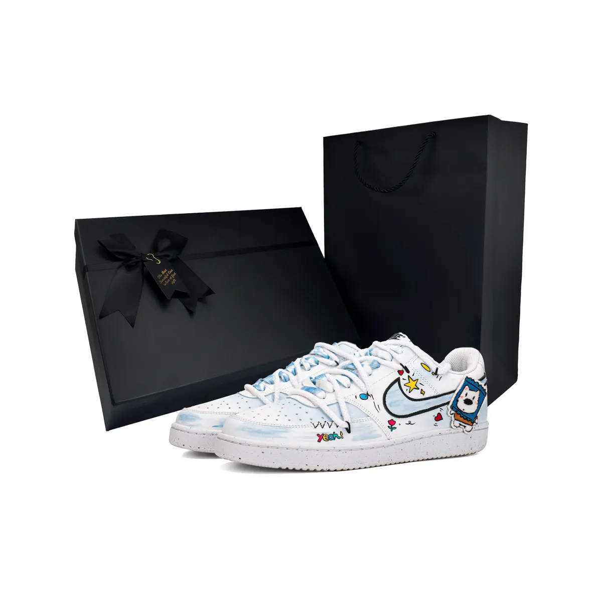 Nike Graffiti Puppy High End Box Abrasion Resistant Low top Skateboard Shoes Unisex