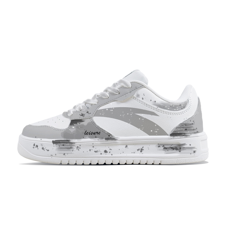 Anta Easy Slip Resistant Abrasion Resistant Low top Skateboard Shoes Unisex White Black