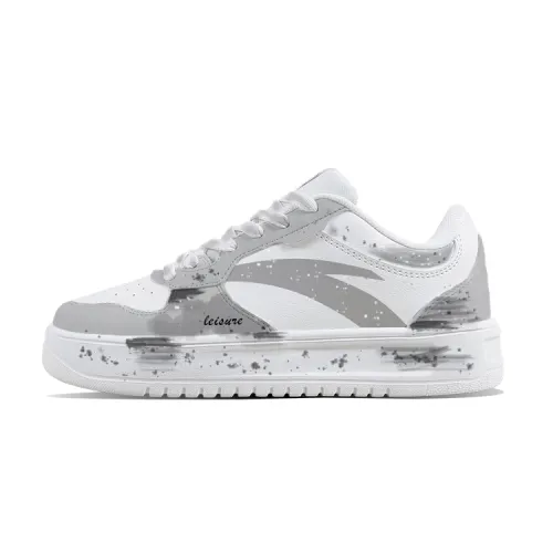 Anta Easy Slip Resistant Abrasion Resistant Low top Skateboard Shoes Unisex White Black