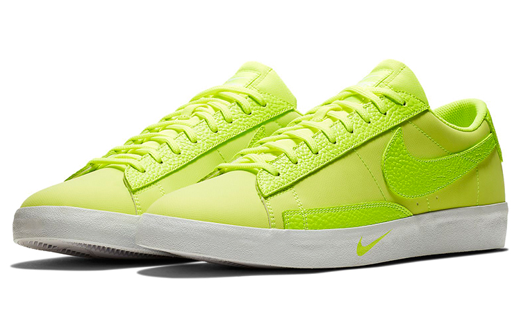 Мужские кроссовки Nike Blazer PRM (ярко-желтые) — 白/荧光黄 — фото 3