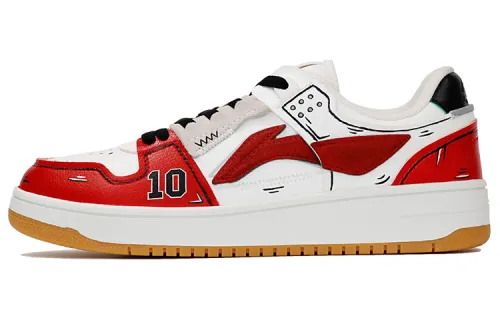 Li Ning Tianji Slip Resistant Cushioning Abrasion Resistant Breathable Low top Skateboard Shoes Men's White Red
