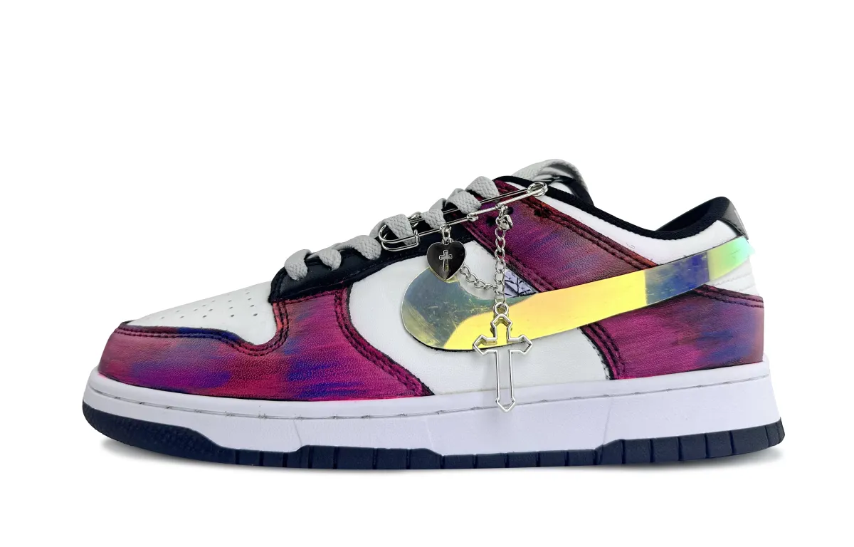Nike Dunk Laser Enchantress Abrasion Resistant Low top Skateboard Shoes Unisex Black Pink