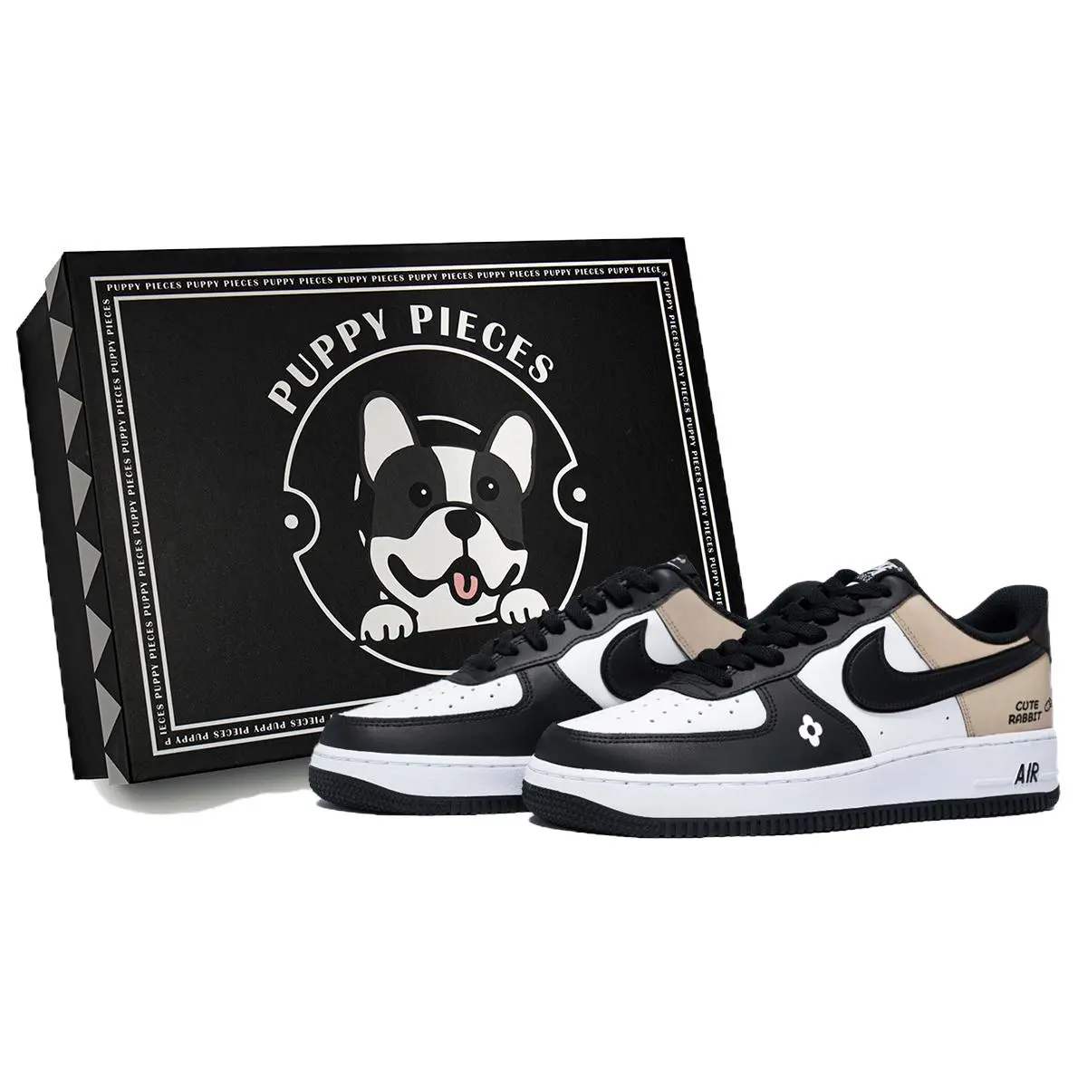 Nike Air Force 1 Puppy Fragment, Special Shoe Box Low top Skateboard Shoes Men's White
