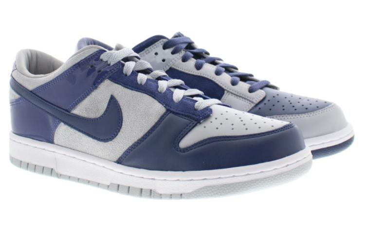 Мужские кроссовки Nike Dunk COJP Mismatched (серо-голубые) — 狼灰/午夜蓝 — фото 3
