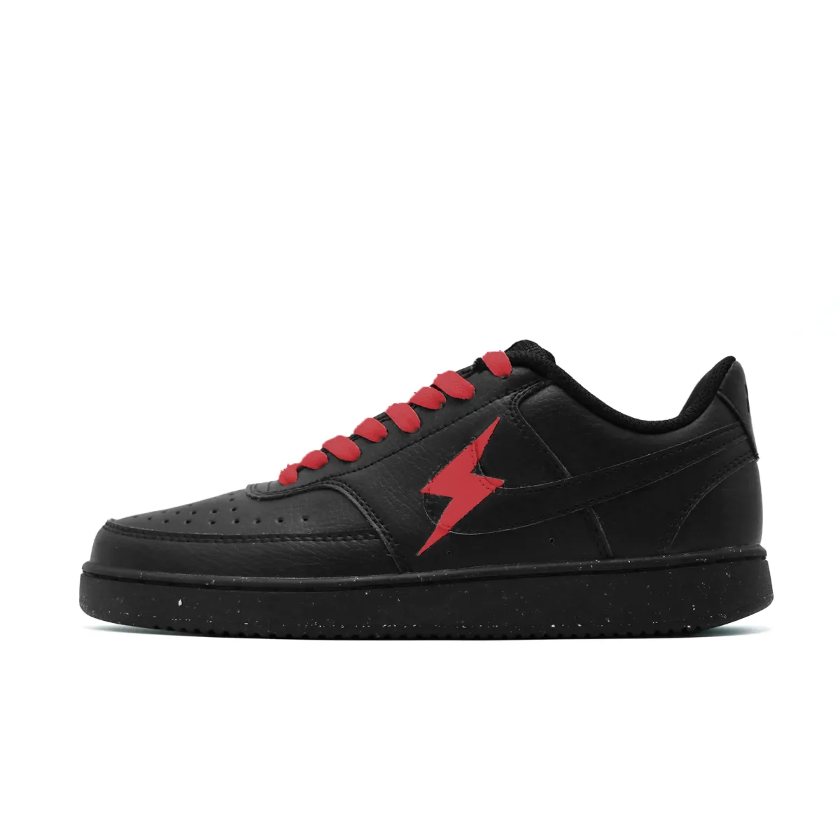 Nike Court Vision Low Momentary Flame Artificial Leather Comfortable Low top Skateboard Shoes Unisex Black