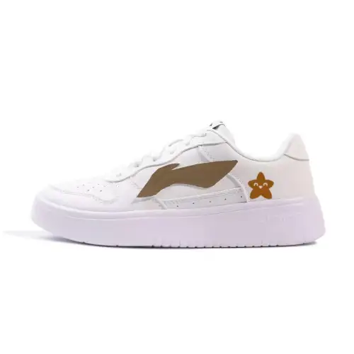 Li Ning Floating Boat Cushioning Slip Resistant Cushioning Slip Resistant Low top Skateboard Shoes Unisex White