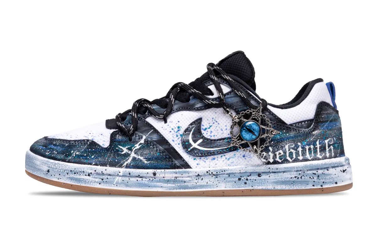 Nike SB Alleyoop Starlight Eye Low top Skateboard Shoes Unisex Black Blue