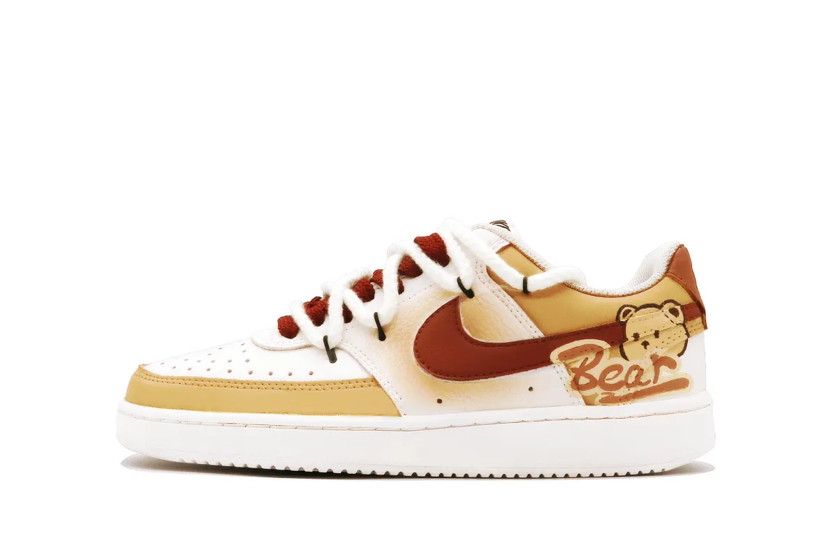 Nike Court Vision 1 Slip Resistant Abrasion Resistant Low top Skateboard Shoes Women's Light Brown