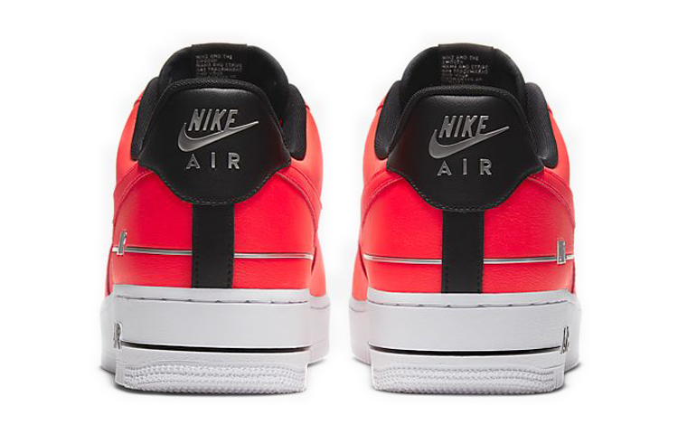 Мужские кроссовки Nike Air Force 1 07 'Double Air' (красно-черный) — Красныйчёрный — фото 4