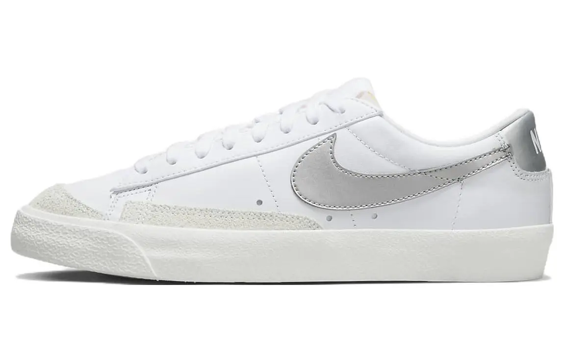 Nike Blazer Low 77 White Metallic Silver Women's