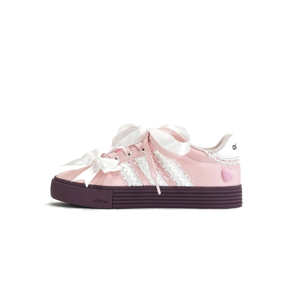 Adidas Daily 4.0 Low top Skateboard Shoes Unisex White Pink