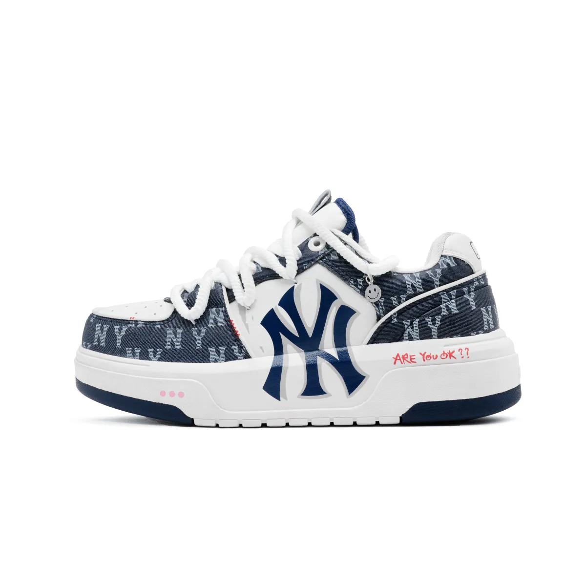 MLB Chunky Liner Slip Resistant Abrasion Resistant Low top Skateboard Shoes Unisex Blue White