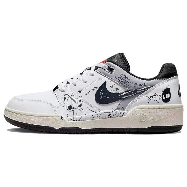 Nike Full Force Slip Resistant Abrasion Resistant Low top Skateboard Shoes Men's White Black