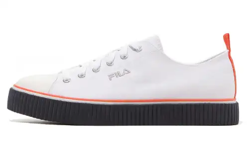 FILA Layer Low Top Stylish Casual Skate Shoes Unisex White Red Korean Version 'White Red'