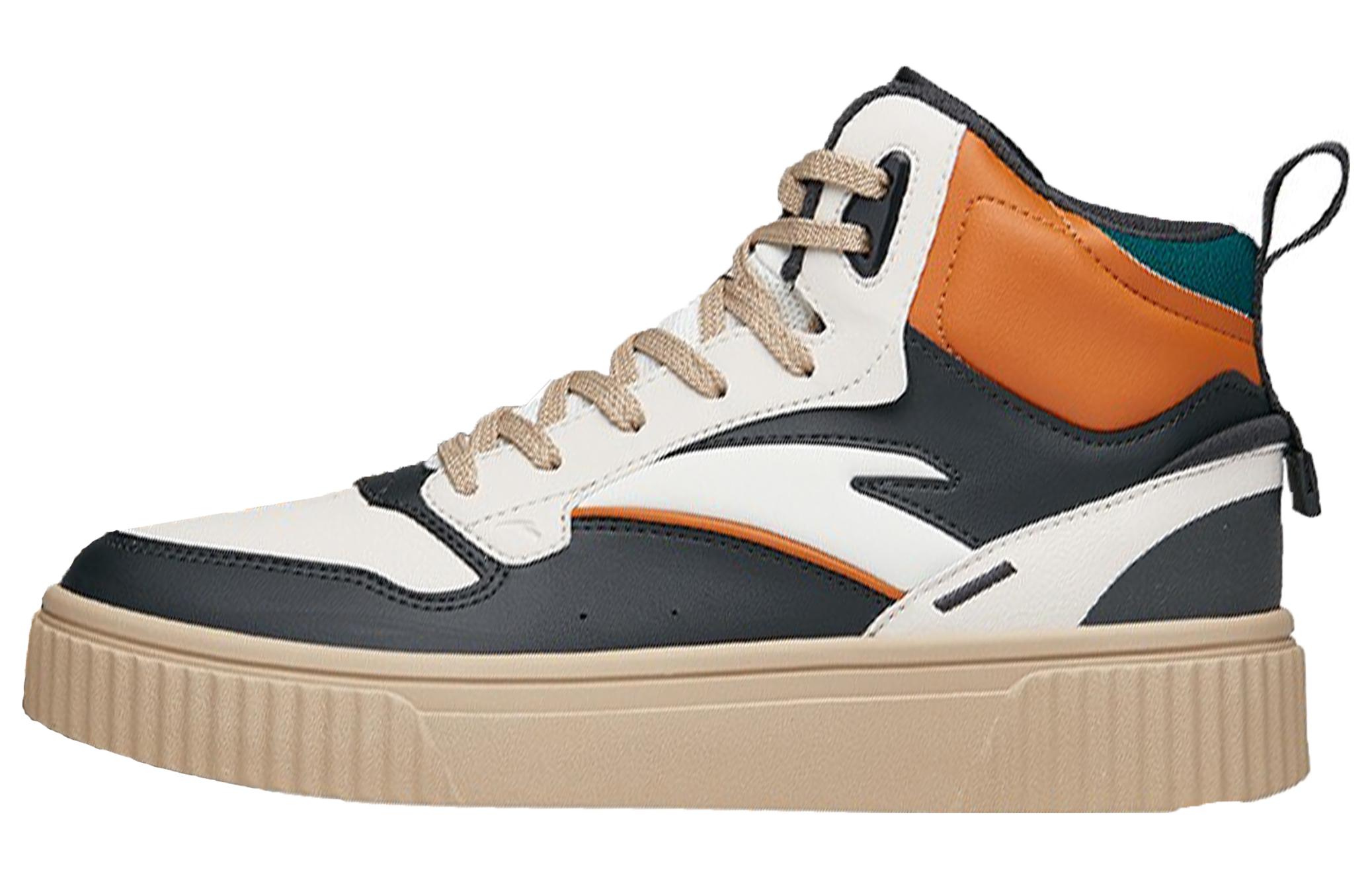 Anta High top Skateboard Shoes Men's White Gray Orange