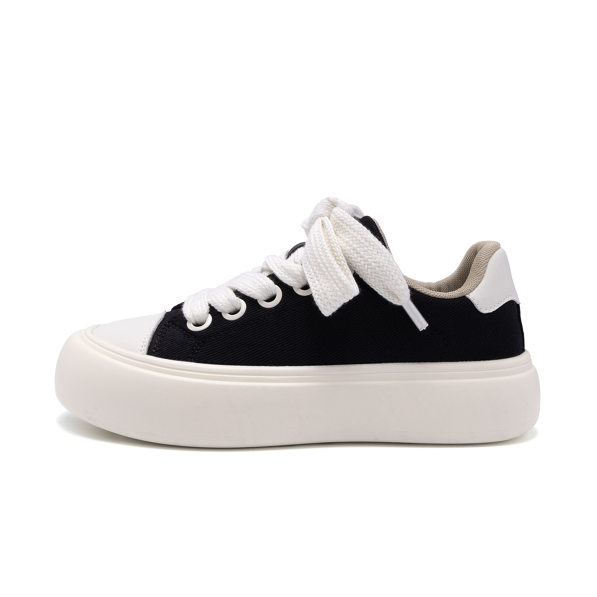 Global HUANQIU Synthetic Leather Year of the Horse limited edition cotton plus velvet thickened autumn and winter Comfortable, fashionable and versatile casual thick sole Simple classic trendy Wrapped, non-slip, lightweight and height-increasing, low-top sneakers, men's black