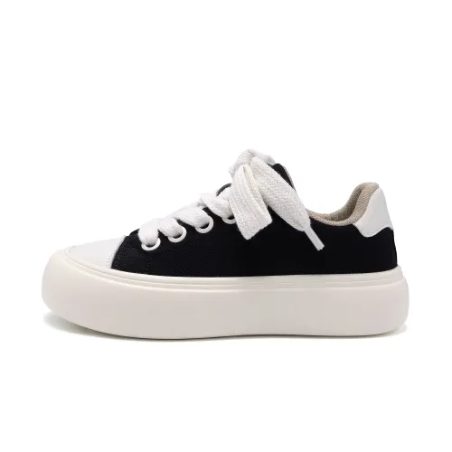 Global HUANQIU Synthetic Leather Year of the Horse limited edition cotton plus velvet thickened autumn and winter Comfortable, fashionable and versatile casual thick sole Simple classic trendy Wrapped, non-slip, lightweight and height-increasing, low-top sneakers, men's black