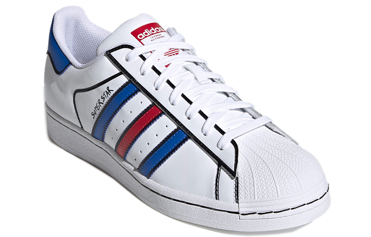Кеды adidas originals Superstar (бело-сине-красные) — фото 3