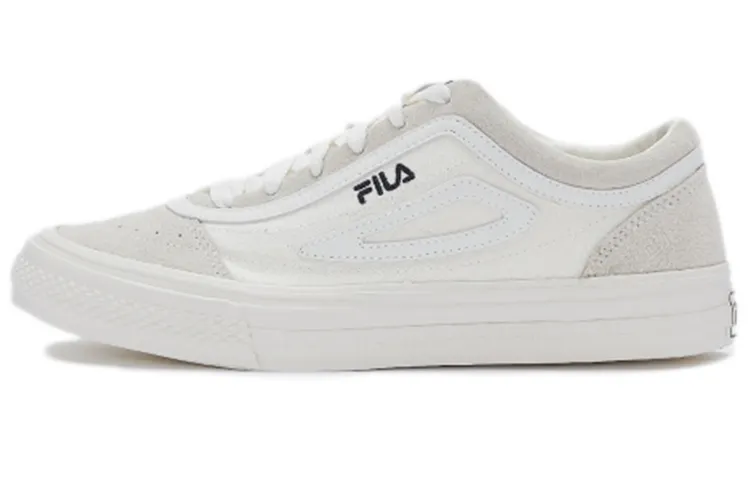 FILA Classic Lace Up Low top Skateboard Shoes Unisex White Gray