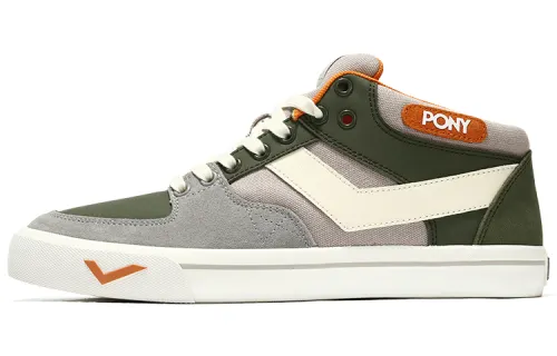 Pony Abrasion Resistant Breathable Low top Skateboard Shoes Men's Gray Green