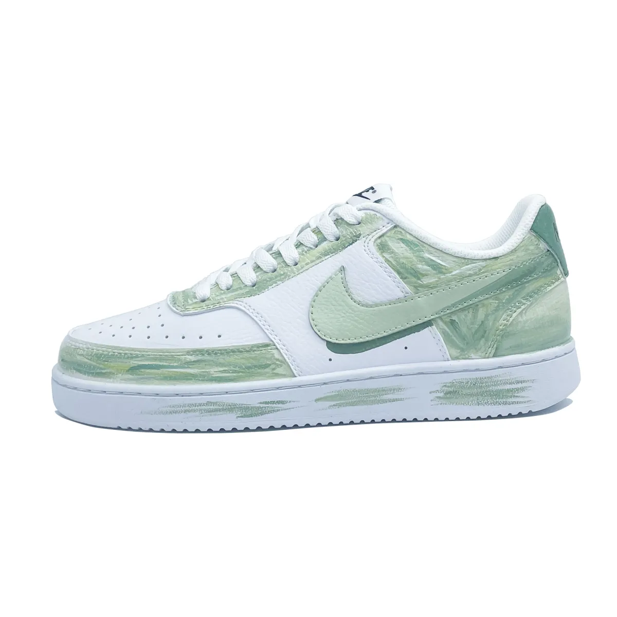 Nike Court Vision Avocado Leather Low top Skateboard Shoes Unisex Light Green