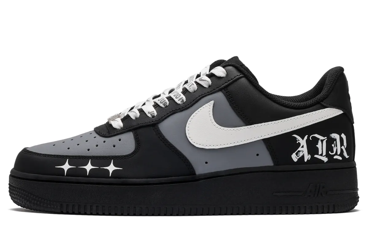 Nike Air Force 1 Cushioning Abrasion Resistant Cushioning, Wear Resistant Low top Skateboard Shoes Unisex Black