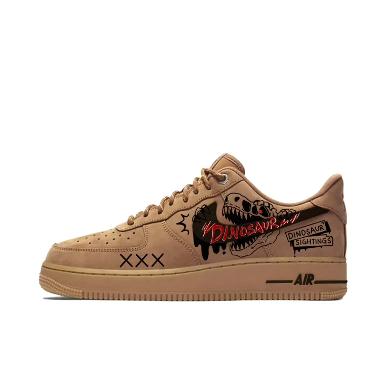 Nike Air Force 1 Slip Resistant, Abrasion Resistant, Lightweight Low top Skateboard Shoes Unisex Brown