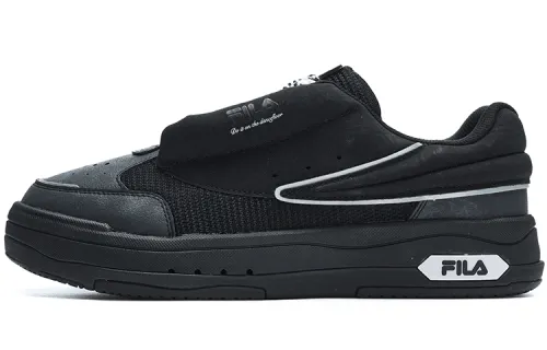 FILA Mix Textile, Synthetic Leather Abrasion Resistant Low top Skateboard Shoes Men's Black