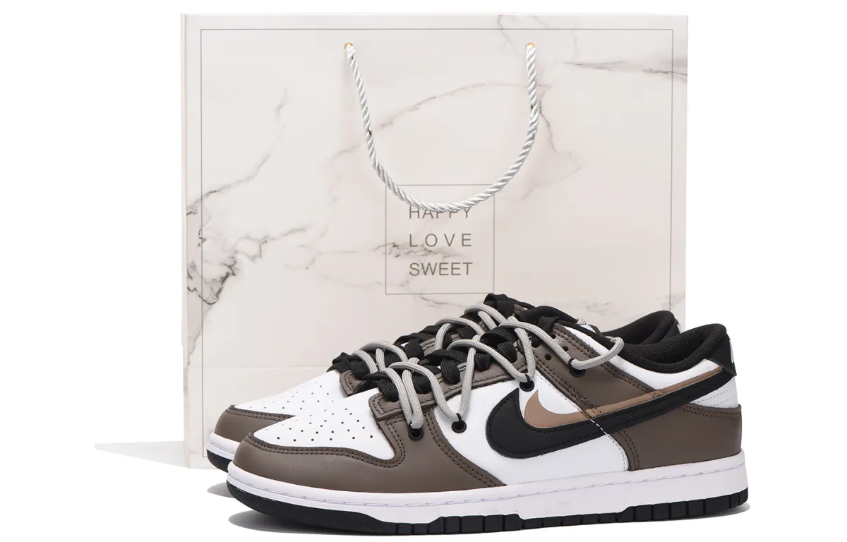 Nike Dunk Retro Low top Skateboard Shoes Men's Black Brown