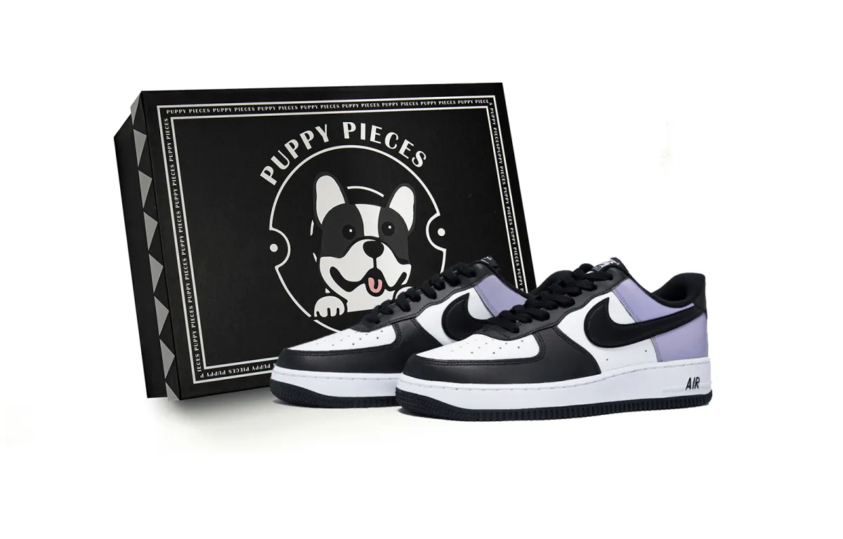 Nike Air Force 1 Puppy Fragment, Special Shoe Box Low top Skateboard Shoes Men's White Purple