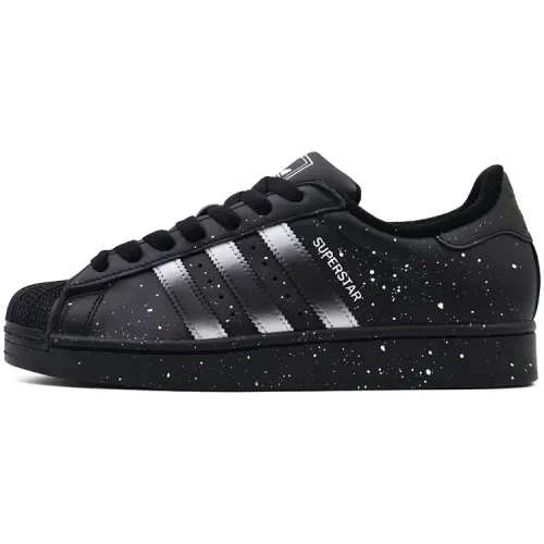 Adidas Originals SUPERSTAR Abrasion Resistant Low top Skateboard Shoes Unisex Black Silver