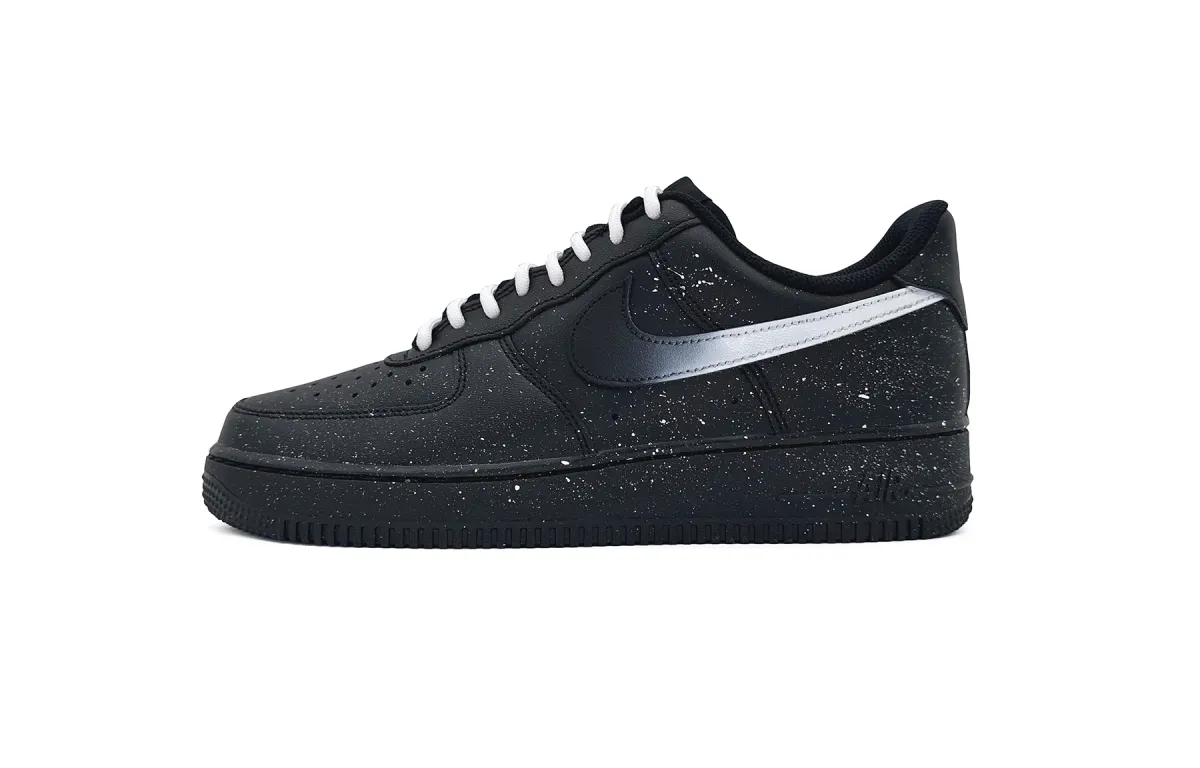 Nike Air Force 1 Slip Resistant Abrasion Resistant Low top Skateboard Shoes Unisex Black White