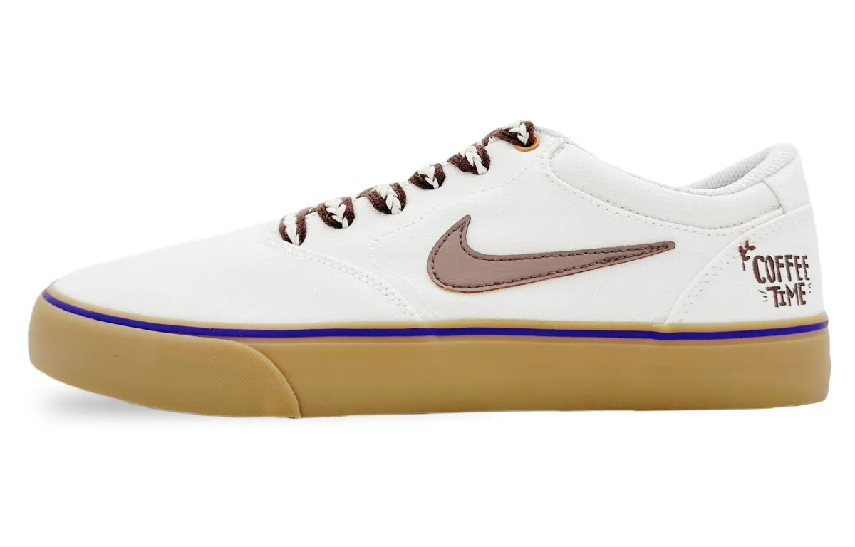 Nike SB Chron 2 Slip Resistant, Abrasion Resistant, Breathable Low top Skateboard Shoes Unisex White Brown